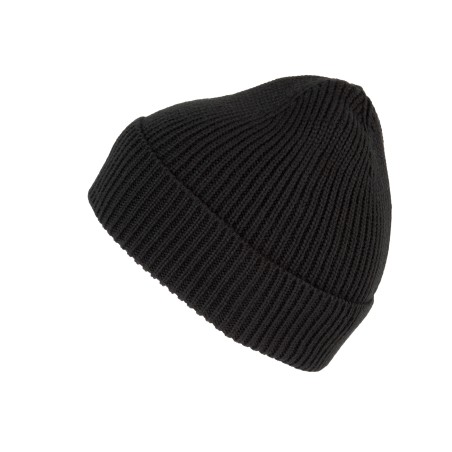 Ribbed beanie with turn-up