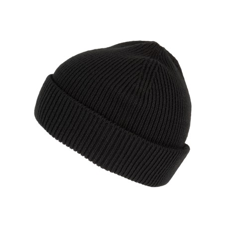 Gorro de punto canalé con doble dobladillo