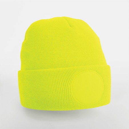 Round patch beanie