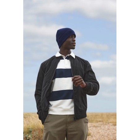 Organic cotton beanie with technical patch