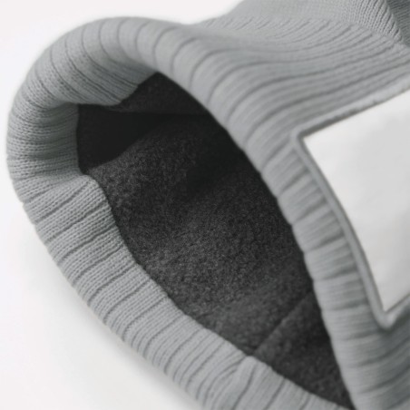 Beanie with appliqué patch
