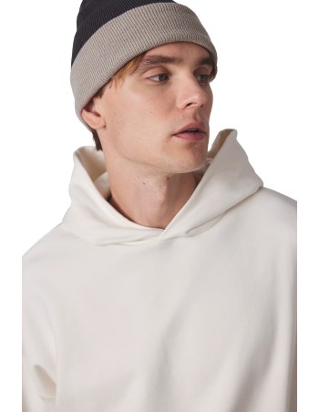 Two-tone beanie with turn-up