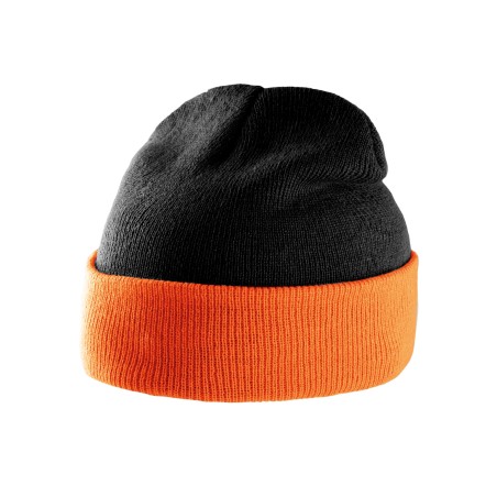 Gorro bicolor con dobladillo