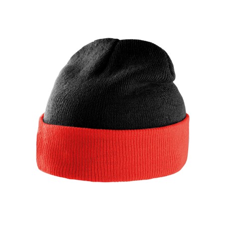Two-tone beanie with turn-up