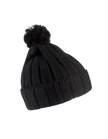 Bobble beanie with turn-up. 2