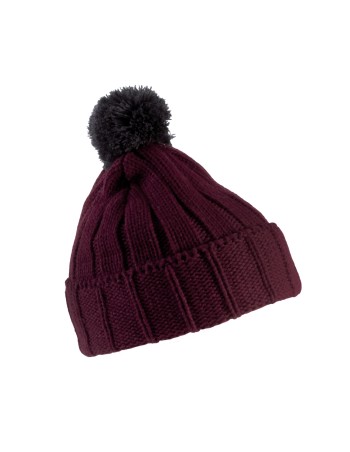 Bobble beanie with turn-up. 2
