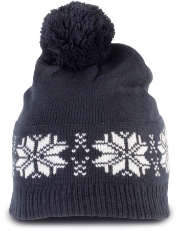 Gorro navideño de punto con motivo de estrellas 2