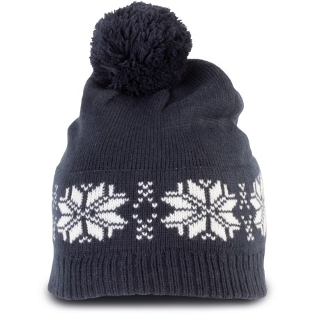 Gorro navideño de punto con motivo de estrellas