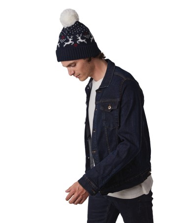 Christmas beanie with reindeer design