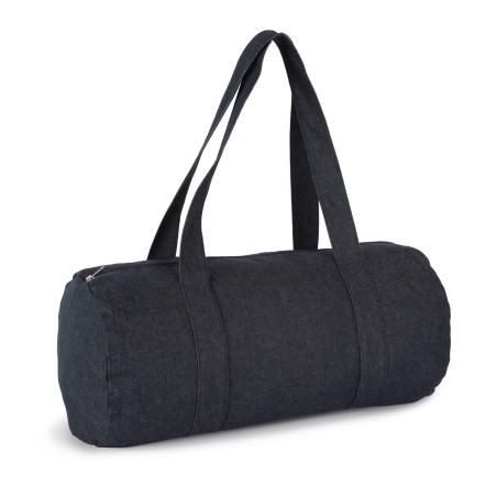 Denim duffel bag