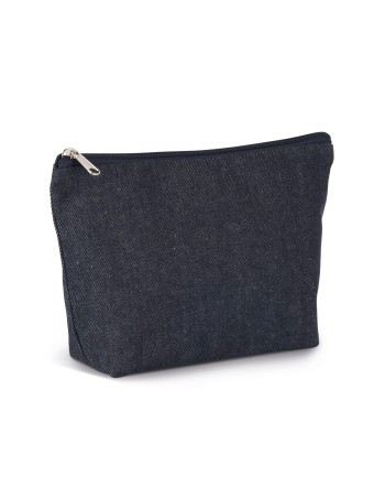 Recycled cotton denim look pouch