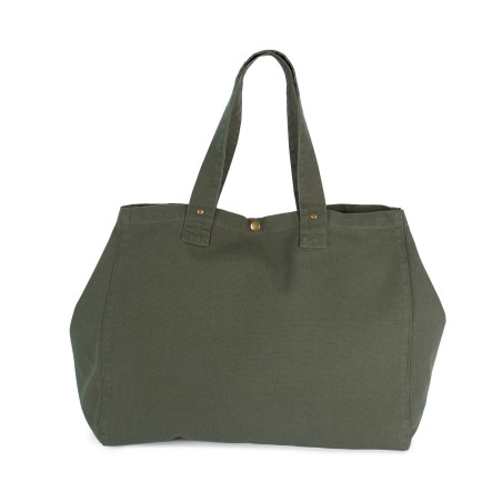 Bolsa shopper de algodón efecto lavado