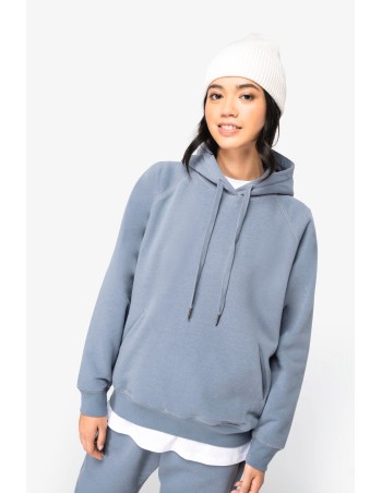Eco-friendly ladies\\\' raglan hooded sweatshirt