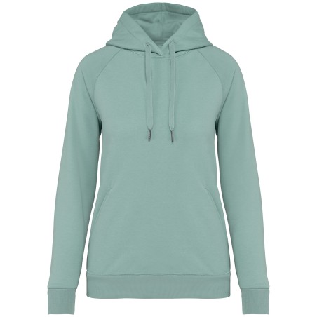 Eco-friendly ladies\\\' raglan hooded sweatshirt