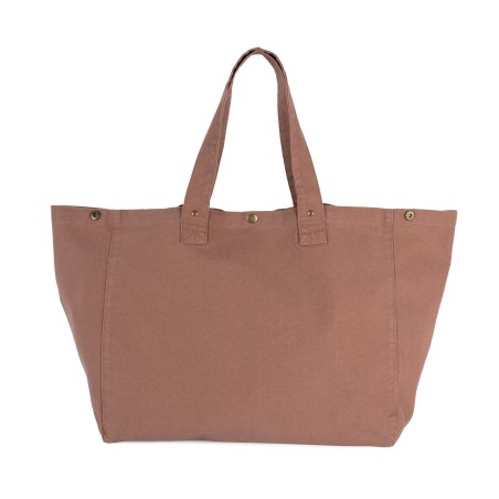 Bolsa shopper de algodón efecto lavado