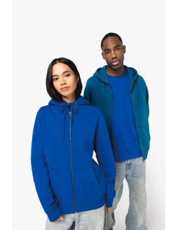 Sudadera ecorresponsable con cremallera y capucha unisex