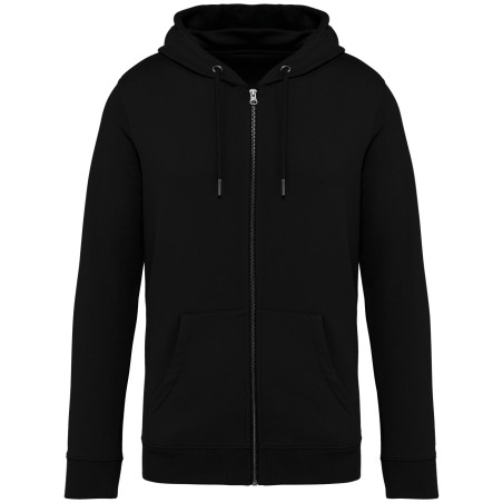 Eco-friendly unisex full zip hooded sweatshirt