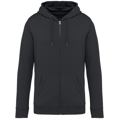Eco-friendly unisex full zip hooded sweatshirt