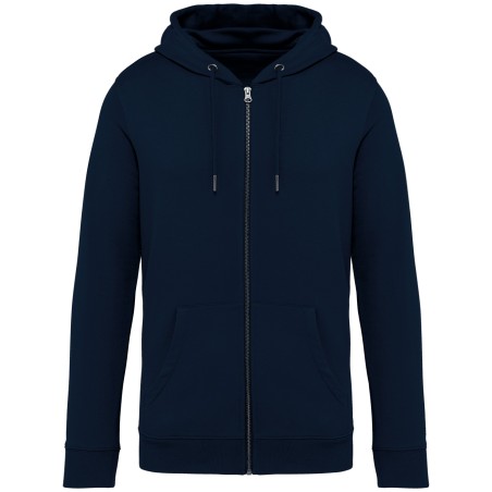 Eco-friendly unisex full zip hooded sweatshirt