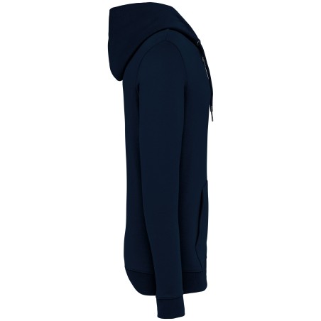 Eco-friendly unisex full zip hooded sweatshirt