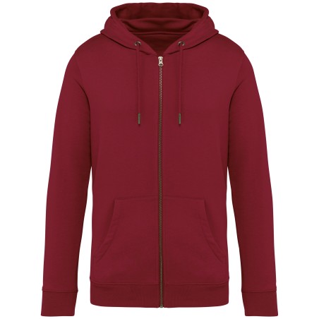 Eco-friendly unisex full zip hooded sweatshirt