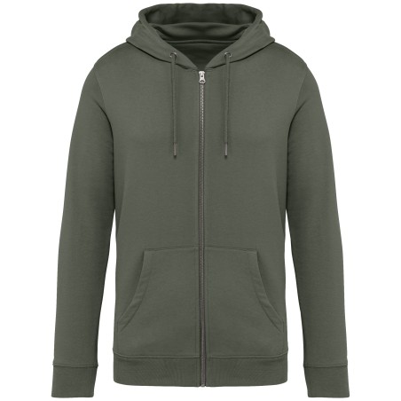 Eco-friendly unisex full zip hooded sweatshirt