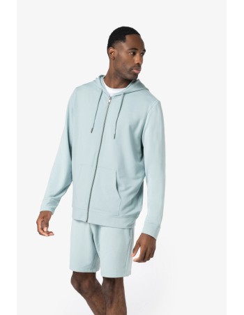Eco-friendly men\\\'s modal full zip hooded sweatshirt