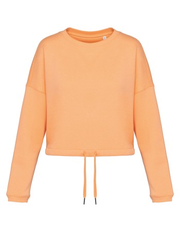 Eco-friendly ladies’ oversize cropped round neck sweatshirt 2