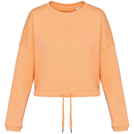 Eco-friendly ladies’ oversize cropped round neck sweatshirt