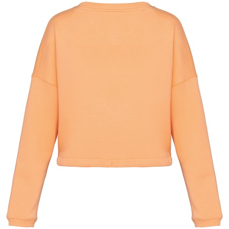 Sudadera ecorresponsable de cuello redondo oversize crop mujer