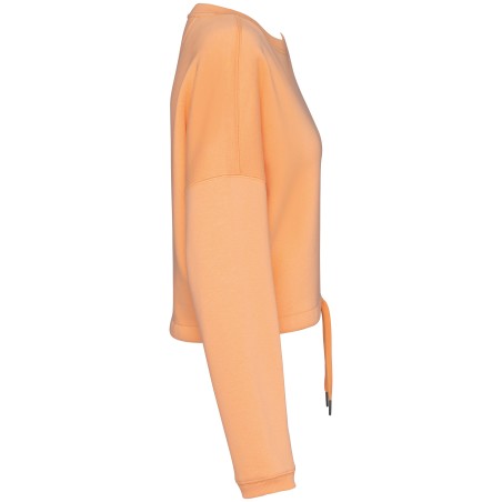 Eco-friendly ladies’ oversize cropped round neck sweatshirt