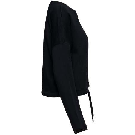 Eco-friendly ladies’ oversize cropped round neck sweatshirt