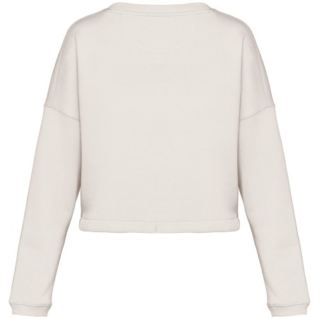 Eco-friendly ladies’ oversize cropped round neck sweatshirt
