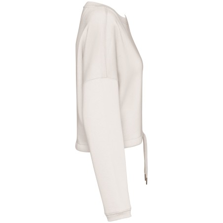 Eco-friendly ladies’ oversize cropped round neck sweatshirt