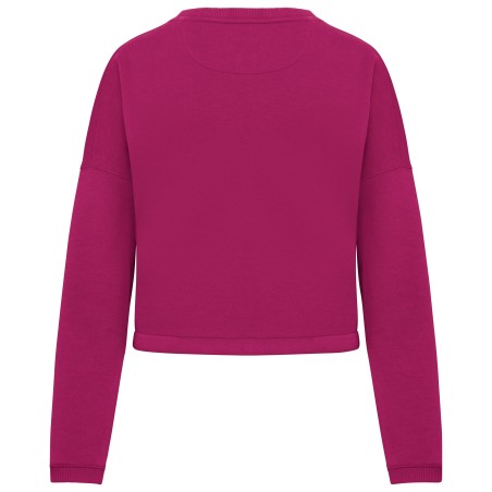 Eco-friendly ladies’ oversize cropped round neck sweatshirt