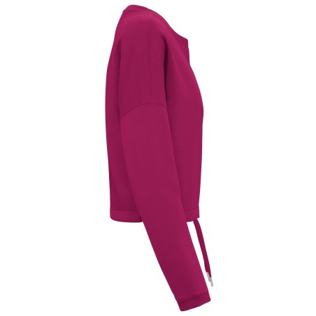 Eco-friendly ladies’ oversize cropped round neck sweatshirt