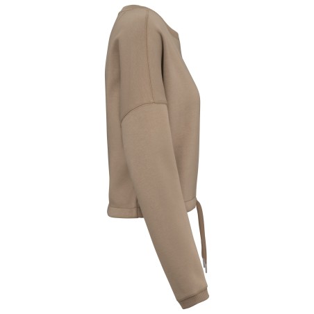 Sudadera ecorresponsable de cuello redondo oversize crop mujer