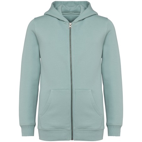 Sudadera ecorresponsable con capucha y cremallera infantil