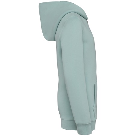 Sudadera ecorresponsable con capucha y cremallera infantil