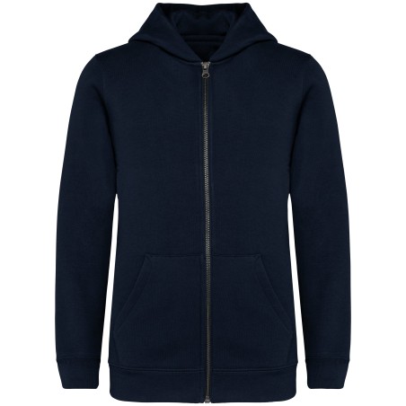 Sudadera ecorresponsable con capucha y cremallera infantil