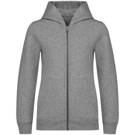 Sudadera ecorresponsable con capucha y cremallera infantil