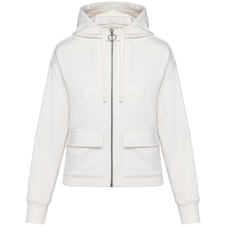 Sudadera ecorresponsable con cremallera y capucha French Terry mujer