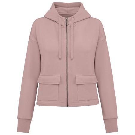 Sudadera ecorresponsable con cremallera y capucha French Terry mujer