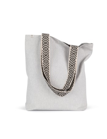Recycled flat bottom shopping bag