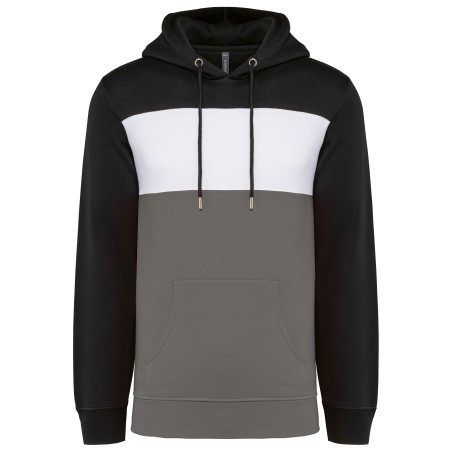 Unisex tricolour hooded sweatshirt