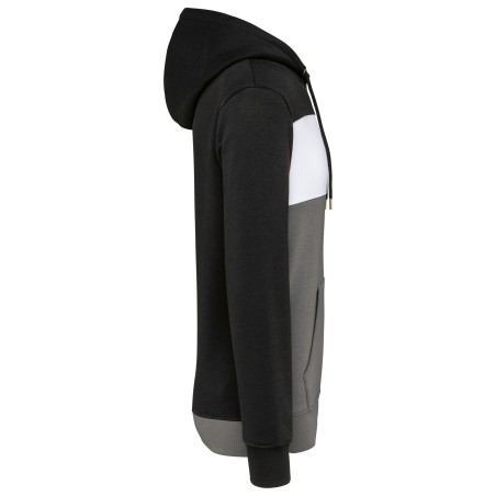 Unisex tricolour hooded sweatshirt
