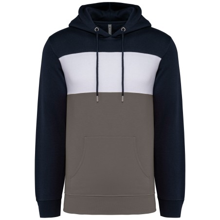 Unisex tricolour hooded sweatshirt