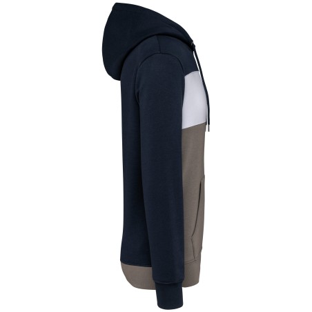 Unisex tricolour hooded sweatshirt