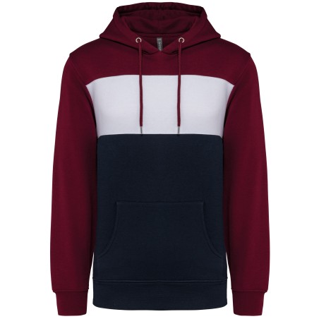 Sudadera tricolor con capucha unisex