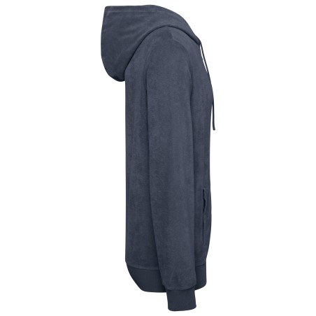 Eco-friendly men\\\'s Terry Towel full zip hooded sweatshirt